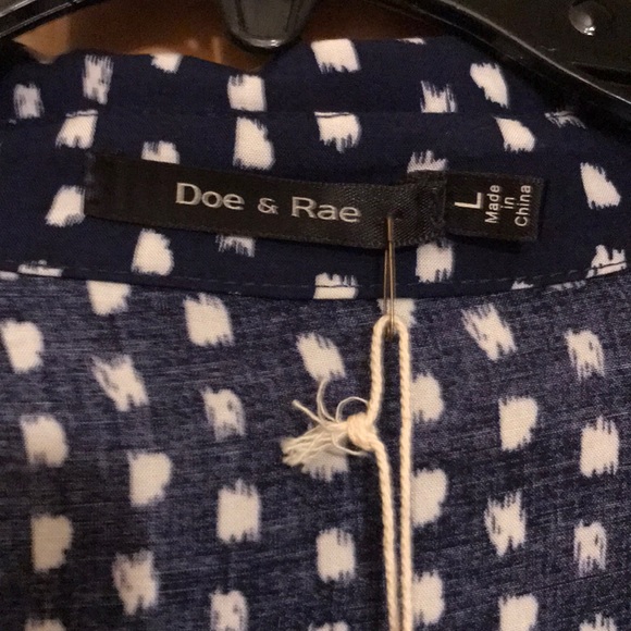 Doe & Rae Navy Polkadot Button-Down Shirt Dress - Picture 4 of 5